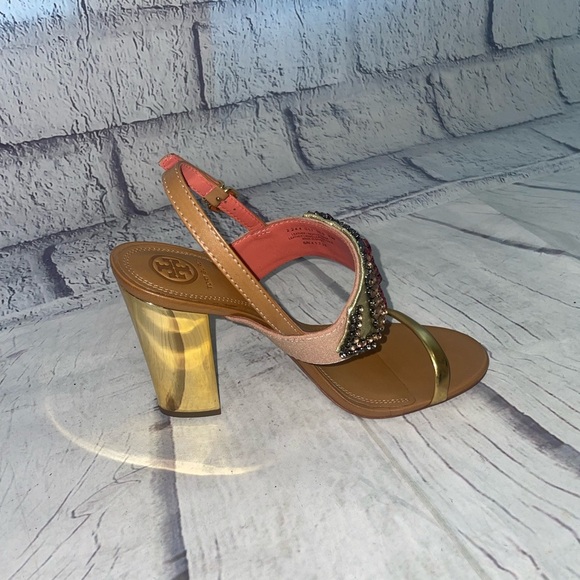 Tory Burch Tanner 100 MM Metallic Jeweled Sandal - Picture 5 of 12